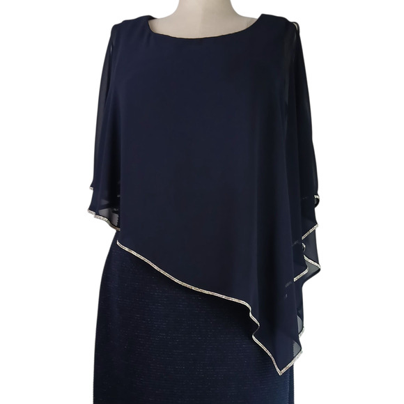 Frank Lyman Montreal SZ 18 Midnight Dress Style 219203 Midnight Blue - Picture 3 of 9